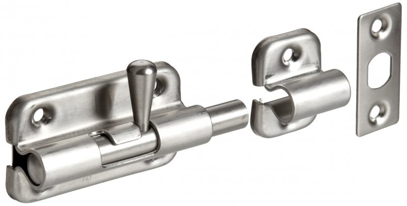 Stainless Steel 304 Spring Loaded Barrel Bolt Satin Finish Non Locking 2-23 64 Plate Length 45 Throw Pack Of 1