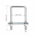 Uxcell Square U-bolts 2-3 8 60mm Inner Width Carbon Steel M8 With Nuts Frame Plate Round Washers