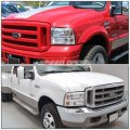 Chrome Housing Headlights Bundle With Clear Lens Driving Fog Lights Compatible Ford F250 F350 F450 Super Duty Excursion 05-07