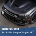 Auto Dynasty 3pcs Front Bumper Lip Spoiler Splitter Body Kit Compatible With Dodge Charger Srt 15-20 Glossy Black