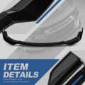 Auto Dynasty 3pcs Front Bumper Lip Spoiler Splitter Body Kit Compatible With Dodge Charger Srt 15-20 Glossy Black