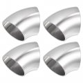 A Absopro 45 Degree Steel Exhaust Elbow Pipe Bend Tube Durable 32mm Od Modified Ss304 Stainless Silver Tone Set Of 4 