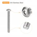 Uxcell 10-32x2 Button Head Socket Cap Screws 20pcs 304 Stainless Steel Fasteners Hex Bolts Full Thread Drive