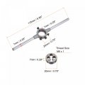 Uxcell Die Stock Handle Wrench Set M6 X 1 Threading Round And 20mm Fit M3 5-m6 Dies Holder Adjustable Hand Tool