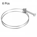 Uxcell 6pcs Double Wire Hose Clamp 108-115mm Adjustable Stainless Steel Clips With M8 Bolt For Dust Collection Pump Pipe