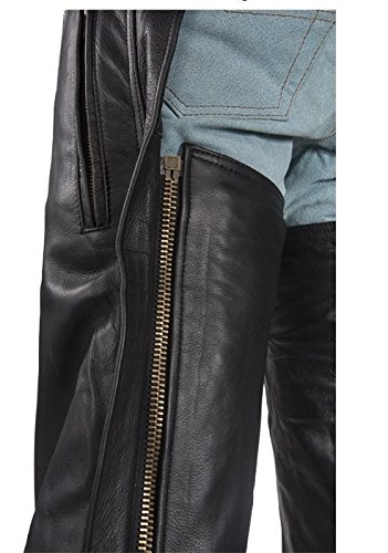 Womens Leather Biker Chaps With Zipper Pocket 4xl