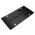 Ipick Image Made For Dodge Srt Hellcat 3d Dark Gray Logo On Black Carbon Fiber Pattern Stainless Steel License Plate