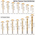 Uxcell 99pcs Titanium Twist Drill Bit Set 14 Sizes 1 17 37 94 Drilling Dia High Speed Steel Drills For Hardened Metal Stainless