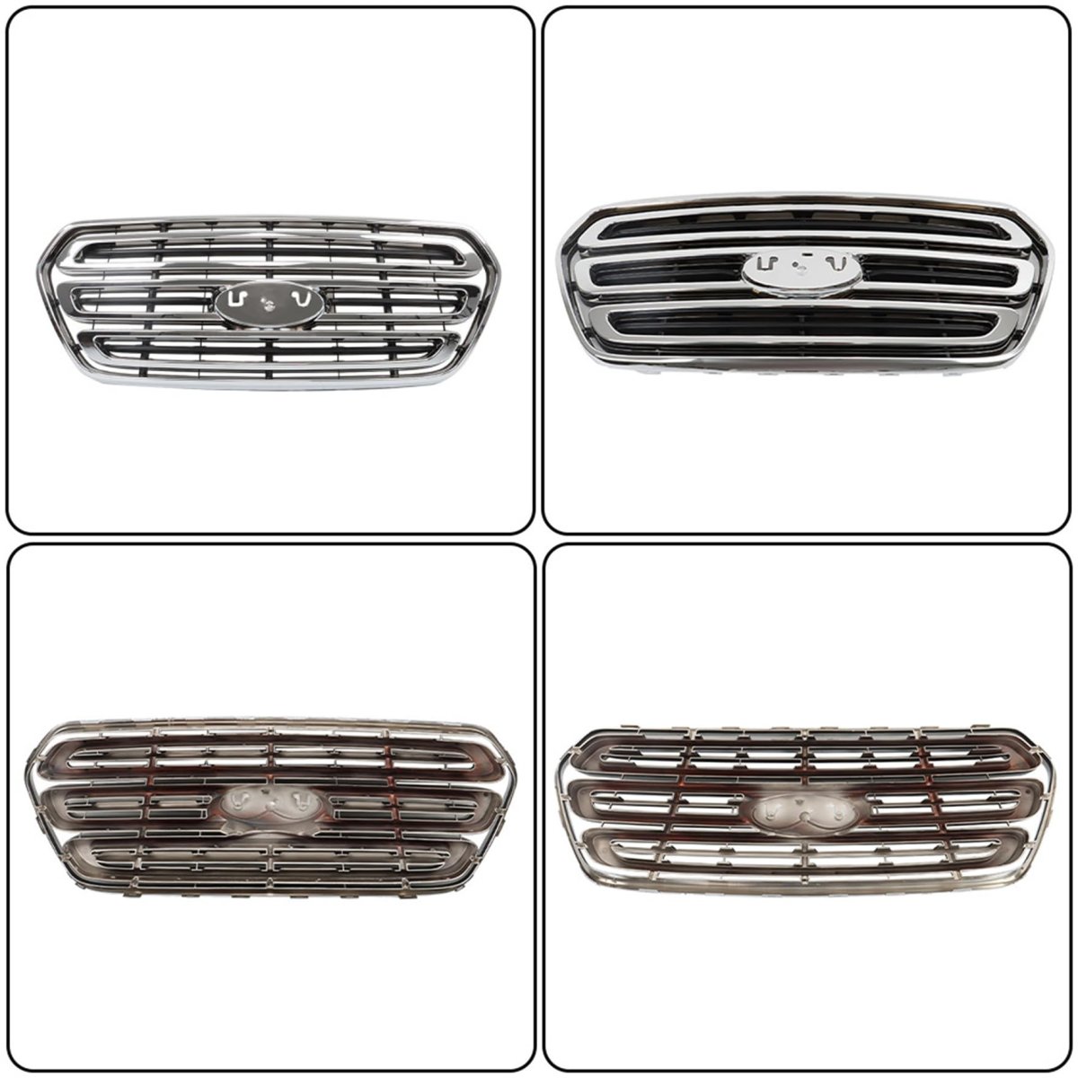 Chrome Front Bumper Grille Replacement For Ford Transit 150 250 350 2015 2016 2017 2018 2019 And Black Finish Part