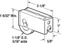 Prime-line D 1596 Single 1-1 8 In Steel Roller Assembly Ball Bearing Plain Back Housing Single Pack