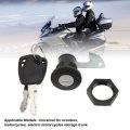 Motorcycle Key Lock Kit Rear Trunks Set Scooter Fitting Tail Lock Aluminum Plastic Universal For Electric Motorcycles Storage 2