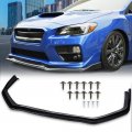 G-plus 3pcs Cs-style Painted Black Front Bumper Body Lip Splitter Compatible With Subaru Wrx Sti 2015 2016 2017 2018 2019 2020