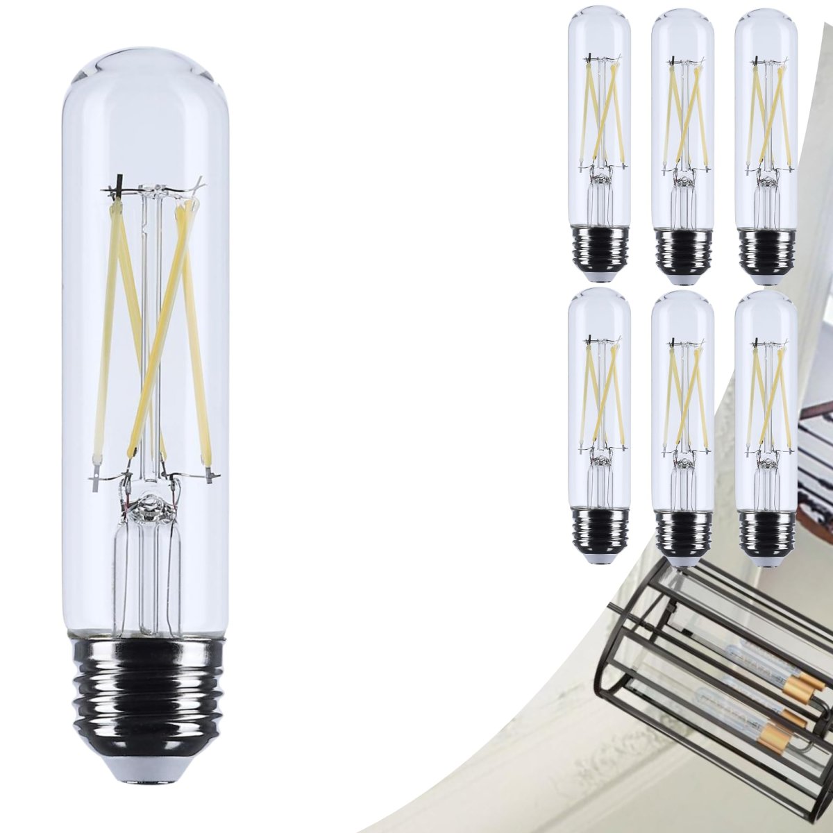 Satco 8w T10 Led Light Bulb 4000k Cool White 800 Lumens Clear 300 Degree Beam E26 Medium Base 92 Cri Dimmable Wet Rated Ip65