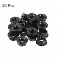 Uxcell 3 8-16 Serrated Flange Hex Lock Nuts 20pcs 304 Stainless Steel Non-slip Hexagon Nut Full Thread Bright Finish Black