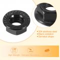 Uxcell 3 8-16 Serrated Flange Hex Lock Nuts 20pcs 304 Stainless Steel Non-slip Hexagon Nut Full Thread Bright Finish Black