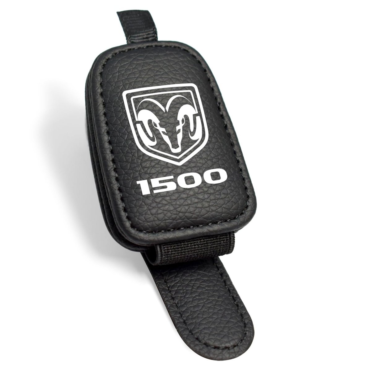 Ram 1500 Magnetic Sunglass Holder Black Pu Leather Sun Visor Mount Clip Official Licensed Rectangular Car Glasses 2 5 In X 1 8