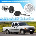 X Autohaux 1 Set Fuel Door Lock Cylinder With Keys For Toyota 4runner Pickup 1991-1995 69058-35180 Tank Filler Lid Gas Silver