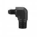 X Autohaux An4 90 Degree Male To 3 8 Npt Flare Bulkhead Fitting Adaptor Connector For Car Black 6061 Aluminum Alloy