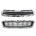 Front Bumper Hood Grille Upper And Lower Black With Chrome Frame Molding Mesh Style Replacement For 2014 2015 2016 Trax
