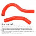 2 Pcs Silicone Radiator Coolant Hose Kit Sealing Heat Resistant Heat Upgrade For Ep3 Si Red