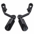 Httmt Mt216-112 216-106-bk Black Skull Foot Peg W 5 Inches Long Angled Adjustable Mount Kit Compatible With 1 25 Engine Guard