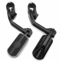Httmt Mt216-112 216-106-bk Black Skull Foot Peg W 5 Inches Long Angled Adjustable Mount Kit Compatible With 1 25 Engine Guard