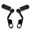 Httmt Mt216-112 216-106-bk Black Skull Foot Peg W 5 Inches Long Angled Adjustable Mount Kit Compatible With 1 25 Engine Guard