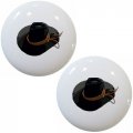 Set Of 2 Cowboy Hat Ceramic Cabinet Drawer Knobs 