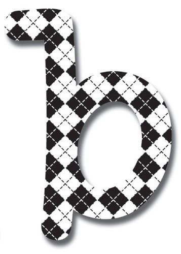 6-inch Wall Hanging Wood Letter Modern Black And White Pattern B