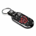 Ipick Image For Dodge Srt Hellcat In Red Led Printed On Real Black Forged Style Carbon Fiber Tag Shape Key Chain Keychain