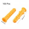 Uxcella 6mmx30mm Plastic Expansion Pipe Wall Anchor Screw Yellow 100pcs