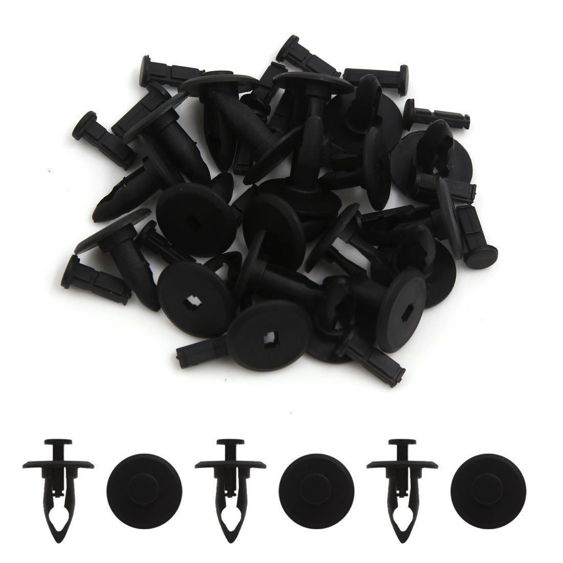 100 Pcs0mm Hole Dia Plastic Rivets Push Type Fastener Clip Black For Car Fender Bumper Door Trim And Engine Splash Guard In By