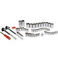 Stalwart 75-ht3014 Sae And Metric 4 3 8 1 2 Drive Socket Set 52 Piece 