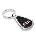 Chevrolet Camaro Zl1-1le Real Black Carbon Fiber Chrome Metal Teardrop Key Chain