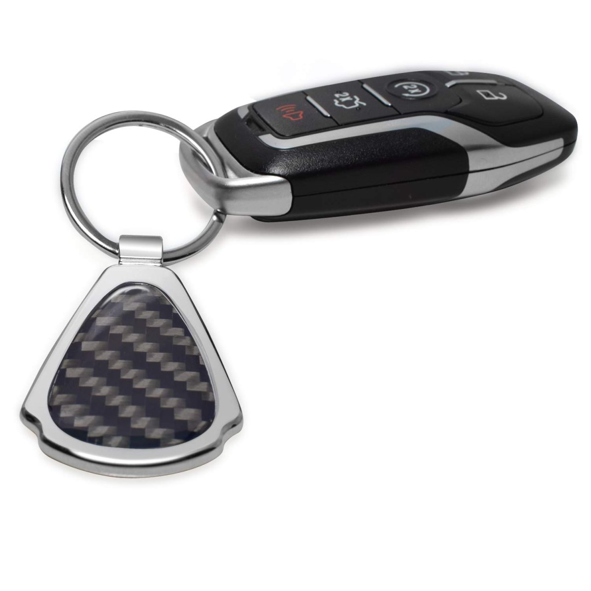 Chevrolet Camaro Zl1-1le Real Black Carbon Fiber Chrome Metal Teardrop Key Chain