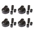 4-pack Black Generic Design Control Knob With 12 Adapters 