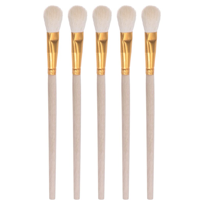 Paint Brushes 0 43 Width Wool Bristle With Wood Handle For Painting Applying Adhesive 5pcs