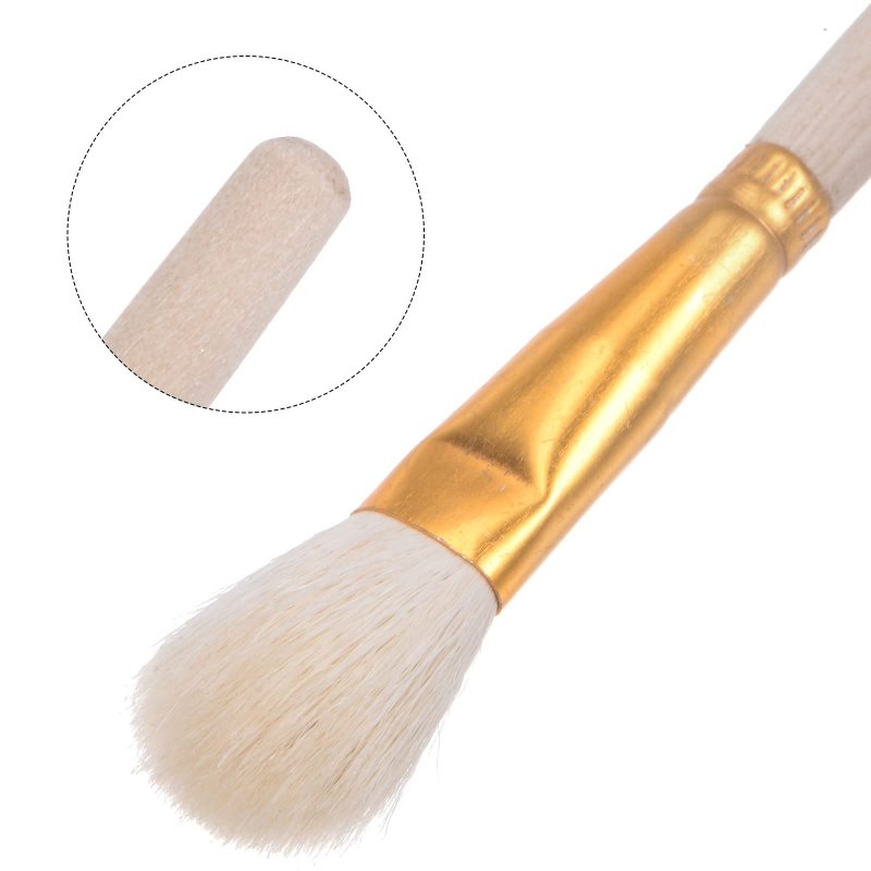 Paint Brushes 0 43 Width Wool Bristle With Wood Handle For Painting Applying Adhesive 5pcs