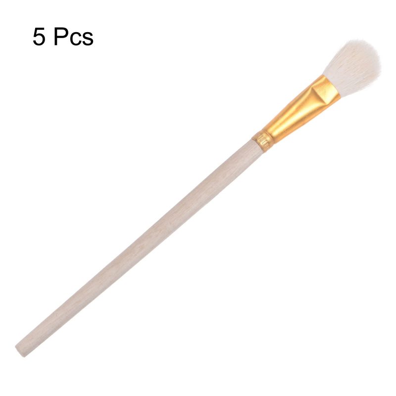 Paint Brushes 0 43 Width Wool Bristle With Wood Handle For Painting Applying Adhesive 5pcs
