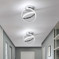 Caneoe Modern Led Ceiling Light Fixtures 30w Creative Round Lamps With Chrome Finish 6000k Close To Lighting Fixture For 