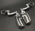 Chrome Adjustable Highway Peg Mounting Kit Airflow Footrest For 1 5 In Front Engine Guard Frame Tube Fits V-star Roadstar 