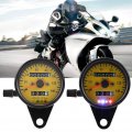 Qiilu Universal Motorcycle Speedometer Odometer 60mm Gauge With Indicator Black