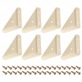 Uxcell 8pcs Angle Corner Brackets 66mm X Cold Rolled Steel Braces Joining Support With Screws For Desk Bed Edge Beige