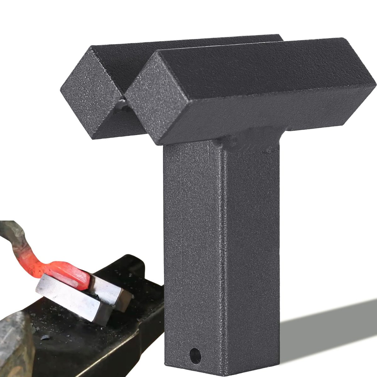 Blacksmith V Swage Tool With 1 In Hardy Shank Heavy Duty Stake 90 Degrees Anvil Bottom Fuller For Leaf Creasing Knife Making