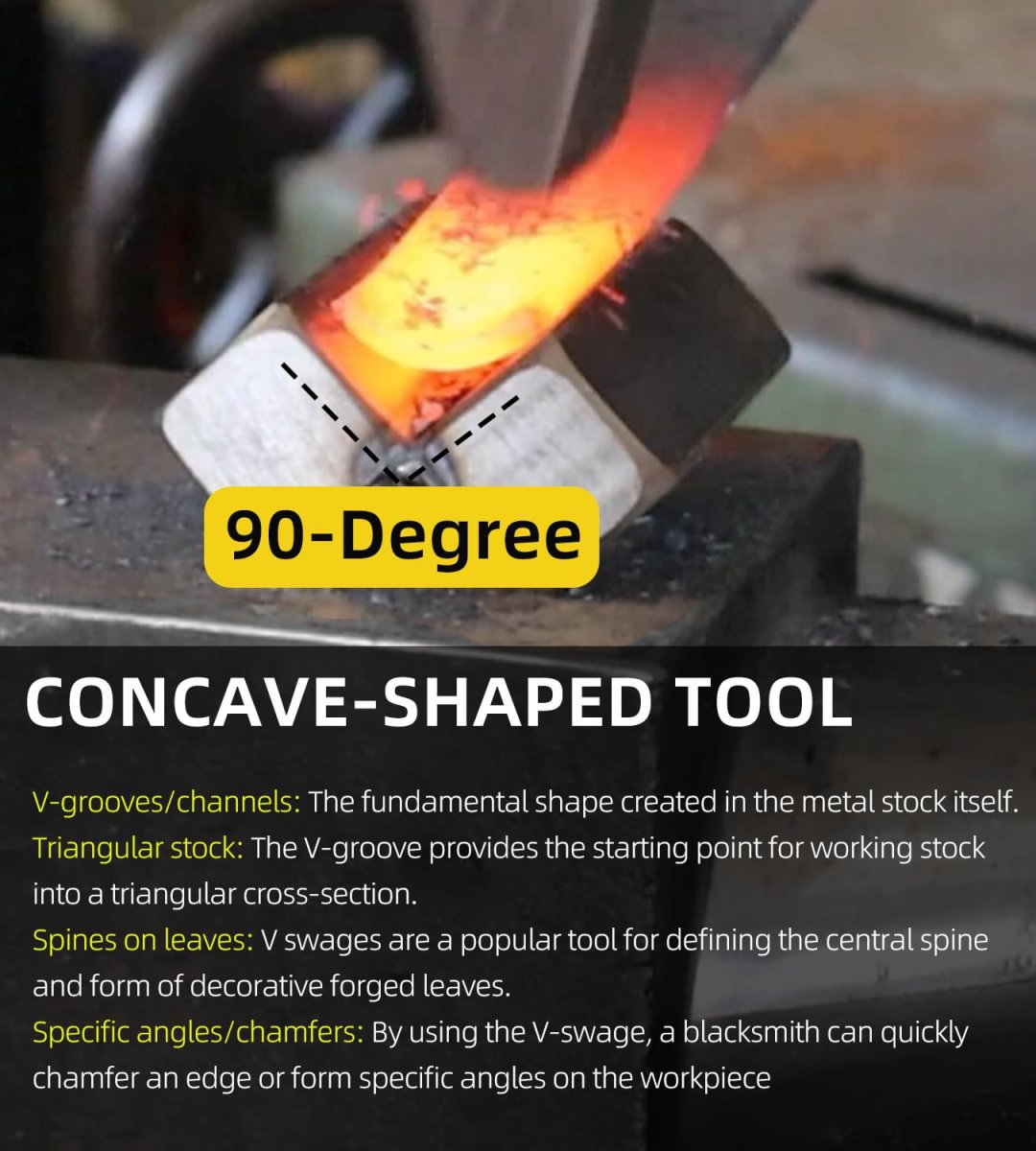 Blacksmith V Swage Tool With 1 In Hardy Shank Heavy Duty Stake 90 Degrees Anvil Bottom Fuller For Leaf Creasing Knife Making