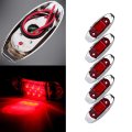 6led Side Marker Light 5pcs Red Fish Shape Trailer Lamp Stop Turn Tail Fit For Boats Truck Pickups Flush Mount Waterproof 