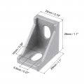 Uxcell 20pcs Aluminum Profile Corner Bracket 90 Degree Extrusion Accessories For 2028 Series Silver Tone