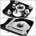 Black Front 2 5 Adjustable Camber Caster Plates Coilover Alignment Kit Compatible With Ford Mustang 4th Gen 94-04