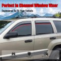 Ikon Motorsports In Channel Window Visors For 2005-2010 Jeep Grand Cherokee Slim Style Acrylic Smoke Rain Guards Side Wind