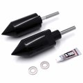 Hongk- Black Billet Aluminum Spike Frame Sliders For 2004-2005 Gsxr600 Gsxr750 Gsxr 600 750 P N Mt290-007